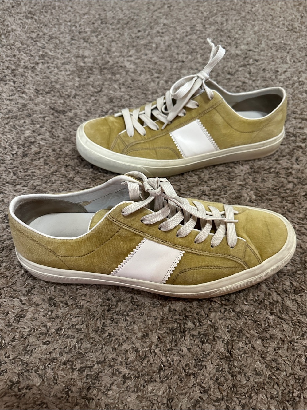 Tom Ford Lime Green Suede Men’s Low To Sneakers Size 11 1/2
